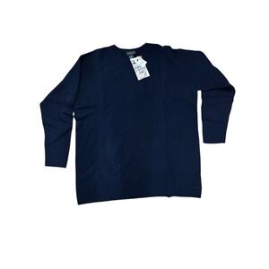 Limited NWT Vintage Wool Blend Crew Neck Navy Sweater Womans SZ L